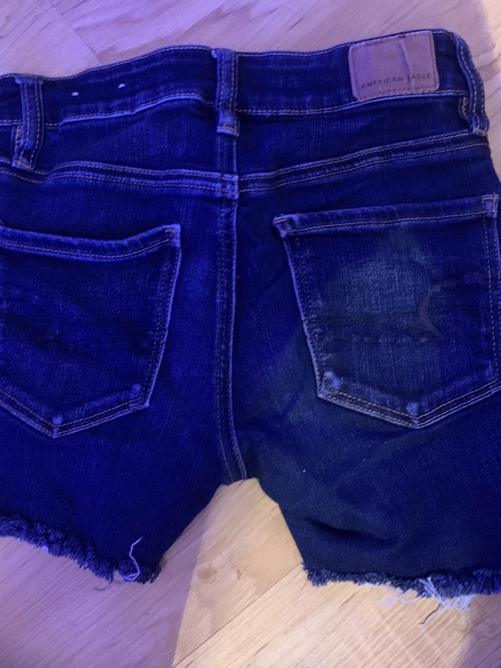 American Eagle Outfitters Dark Blue High Waist Women’s Denim Shorts - Picture 2 of 2